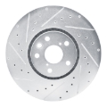 Picture of R1 21-23 Dodge CHALLENGER Left Front Drilled & Slotted Silver Brake Rotor