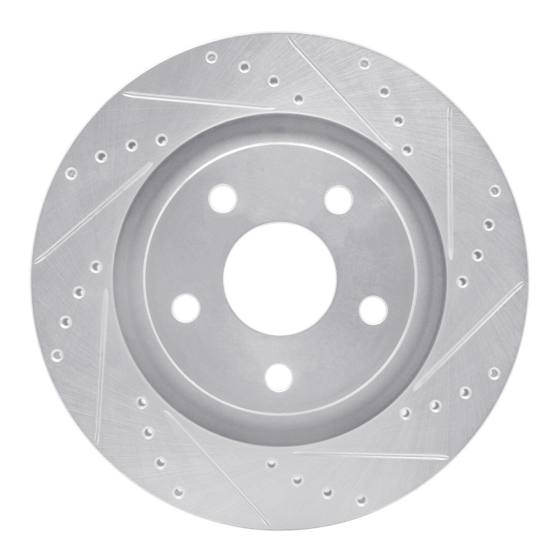 Picture of R1 12-18 Jeep Wrangler Front Right Drilled & Slotted Silver Brake Rotor