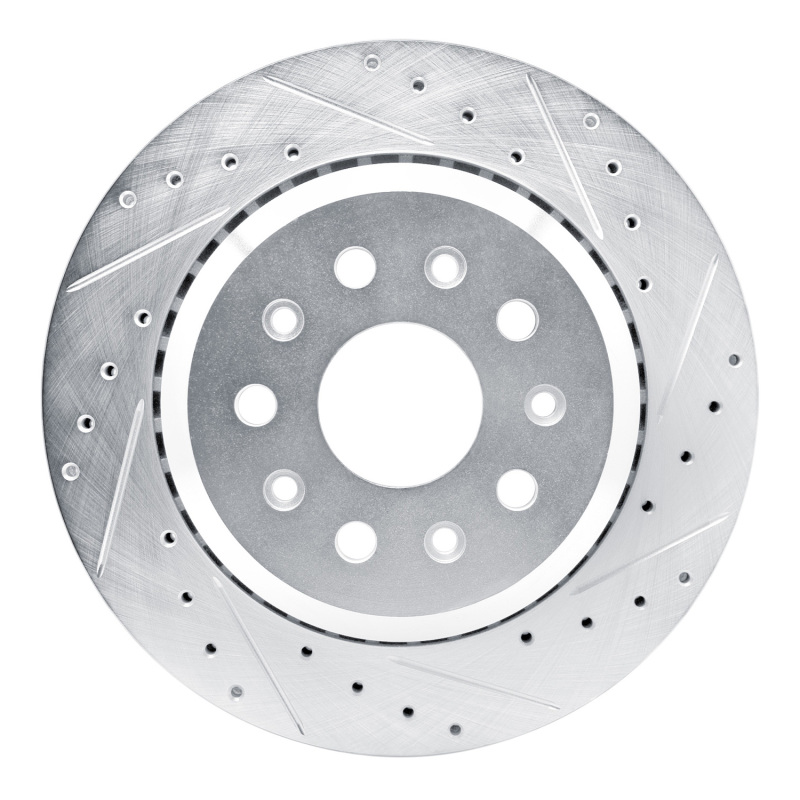 Picture of R1 20-25 Jeep Gladiator Rear Right Drilled & Slotted Silver Brake Rotor