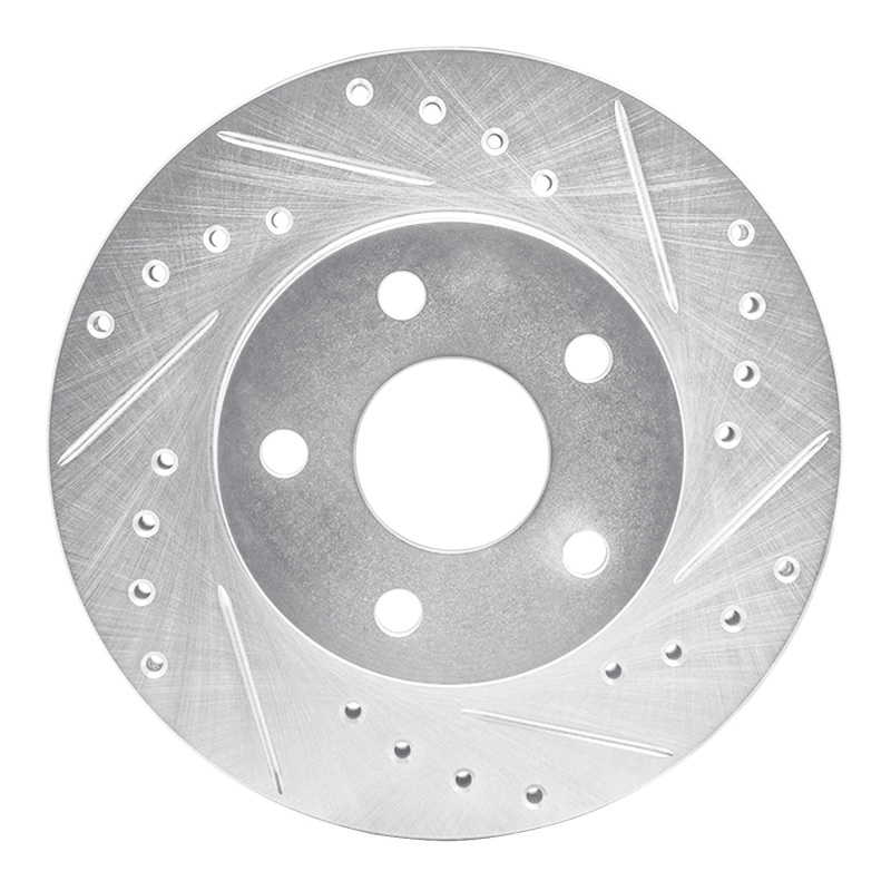 Picture of R1 80-89 Buick SKYLARK Front Right Drilled & Slotted Silver Brake Rotor