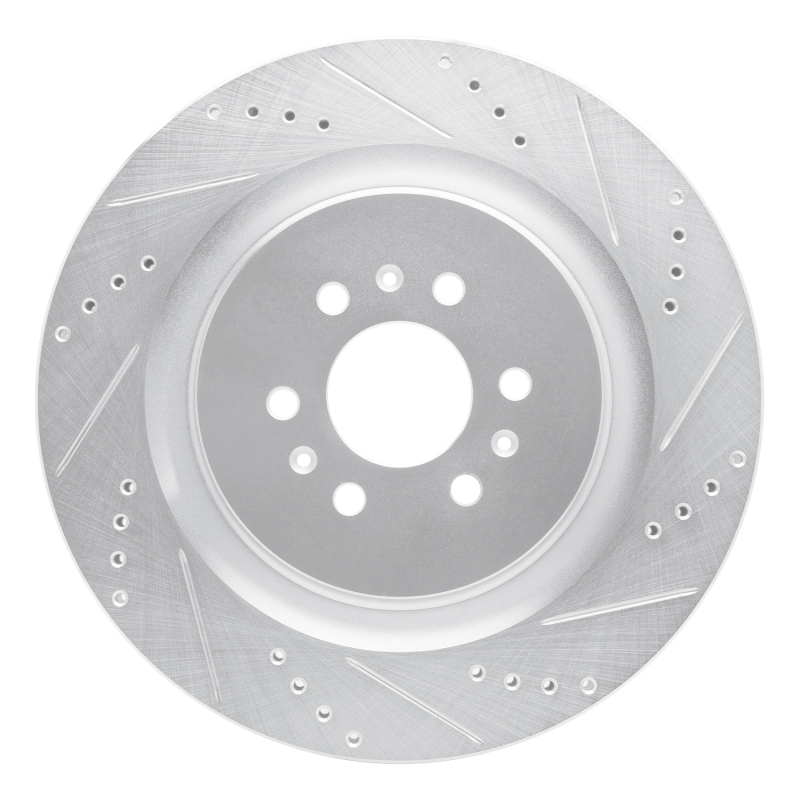 Picture of RNC Brake Rotor - Drill & Slot - R1 04-11 Cadillac STS Rear Right Drilled & Slotted Silver Brake Rotor rnc631-46016R