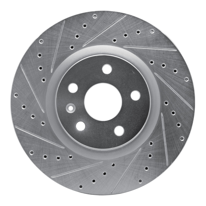 Picture of RNC Brake Rotor - Drill & Slot - R1 08-17 Cadillac CTS Front Left Drilled & Slotted Silver Brake Rotor rnc631-46027L
