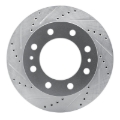 Picture of RNC Brake Rotor - Drill & Slot - R1 85-89 Chevrolet P30 Front Left Drilled & Slotted Silver Brake Rotor rnc631-47066L