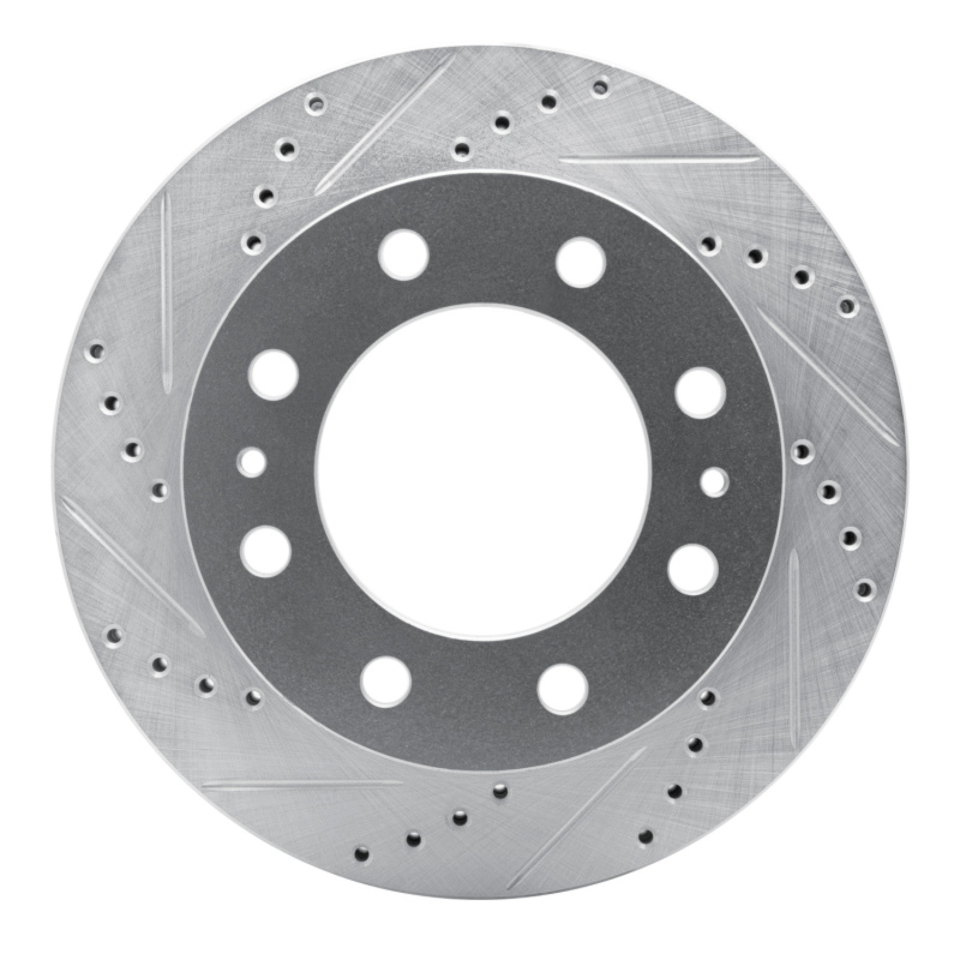 Picture of RNC Brake Rotor - Drill & Slot - R1 85-89 Chevrolet P30 Front Left Drilled & Slotted Silver Brake Rotor rnc631-47066L