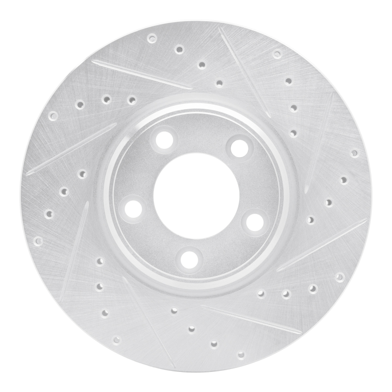 Picture of RNC Brake Rotor - Drill & Slot - R1 00-06 Ford Thunderbird Front Right Drilled & Slotted Silver Brake Rotor rnc631-54044R