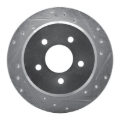 Picture of RNC Brake Rotor - Drill & Slot - R1 96-02 Ford Crown Victoria Rear Right Drilled & Slotted Silver Brake Rotor rnc631-56015R