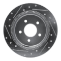 Picture of RNC Brake Rotor - Drill & Slot - R1 96-02 Ford Crown Victoria Rear Right Drilled & Slotted Silver Brake Rotor rnc631-56015R