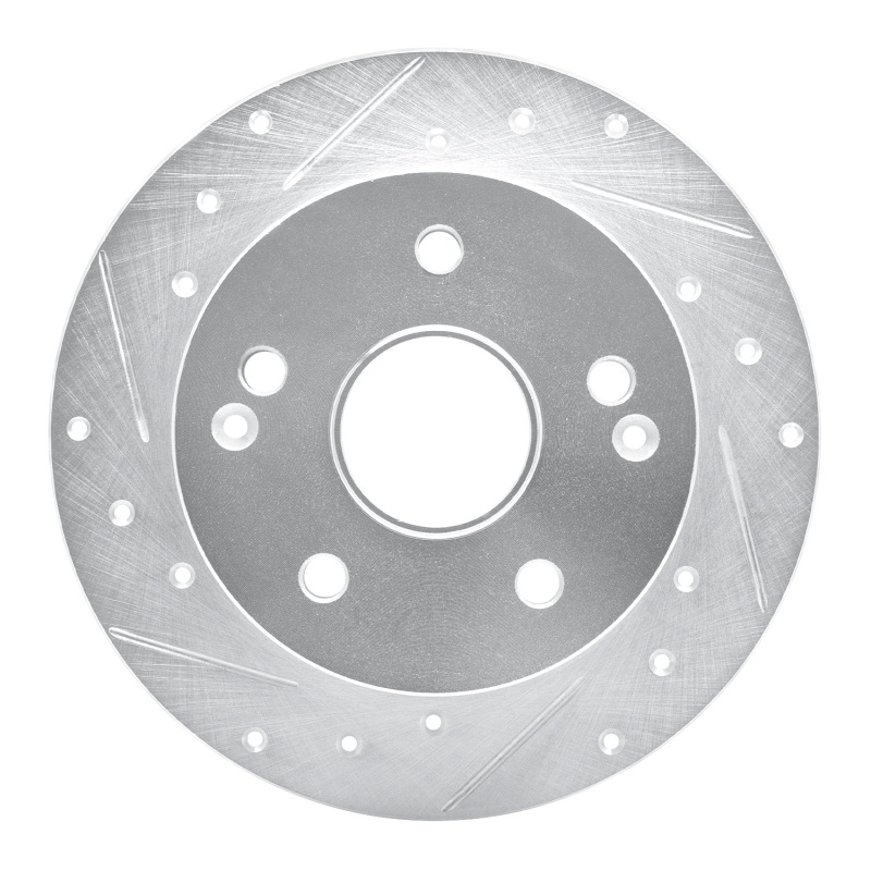 Picture of RNC Brake Rotor - Drill & Slot - R1 96-98 Acura TL Rear Left Drilled & Slotted Silver Brake Rotor rnc631-58013L