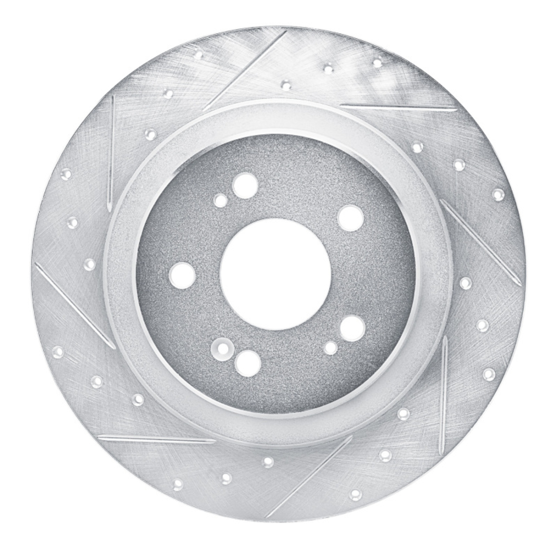 Picture of RNC Brake Rotor - Drill & Slot - R1 22-26 Acura MDX Rear Left Drilled & Slotted Silver Brake Rotor rnc631-58038L