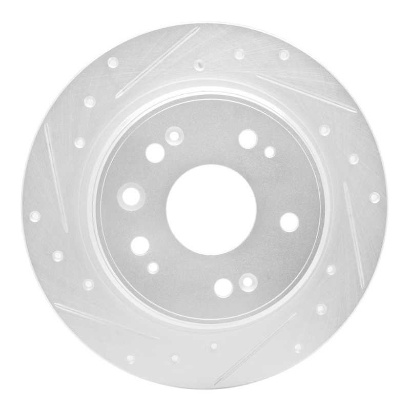 Picture of RNC Brake Rotor - Drill & Slot - R1 02-04 Honda CR-V Rear Left Drilled & Slotted Silver Brake Rotor rnc631-59046L
