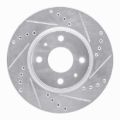 Picture of RNC Brake Rotor - Drill & Slot - R1 87-91 Sterling 825 Rear Right Drilled & Slotted Silver Brake Rotor rnc631-60001R