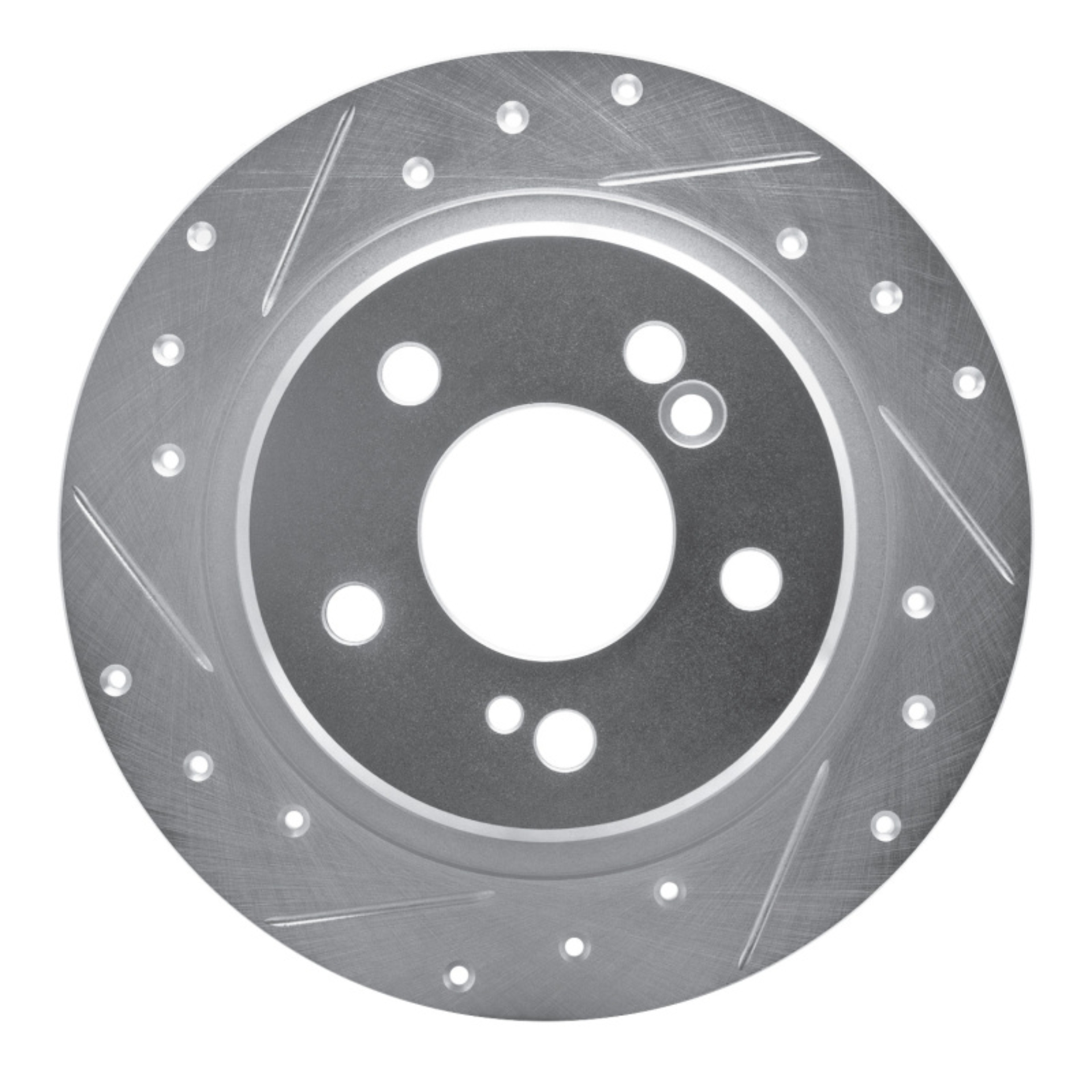 Picture of RNC Brake Rotor - Drill & Slot - R1 90-95 Mercedes-Benz 300SL Rear Left Drilled & Slotted Silver Brake Rotor rnc631-63018L