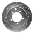 Picture of RNC Brake Rotor - Drill & Slot - R1 91-93 Dodge STEALTH Rear Left Drilled & Slotted Silver Brake Rotor rnc631-72017L
