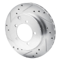 Picture of RNC Brake Rotor - Drill & Slot - R1 91-93 Dodge STEALTH Rear Left Drilled & Slotted Silver Brake Rotor rnc631-72017L