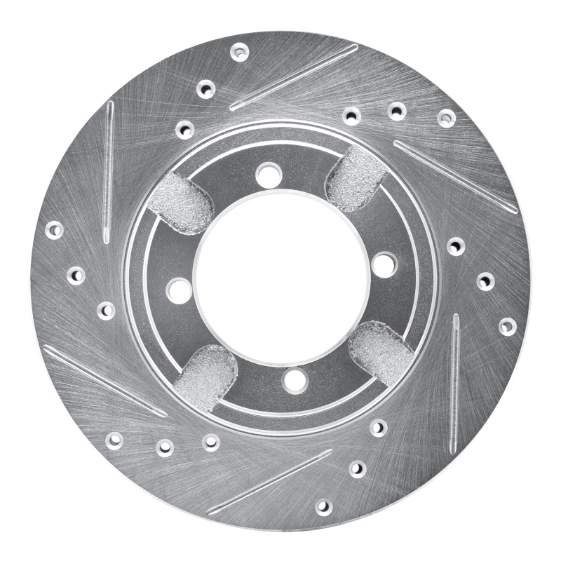 Picture of RNC Brake Rotor - Drill & Slot - R1 91-92 Mitsubishi Mirage Front Left Drilled & Slotted Silver Brake Rotor rnc631-72020L