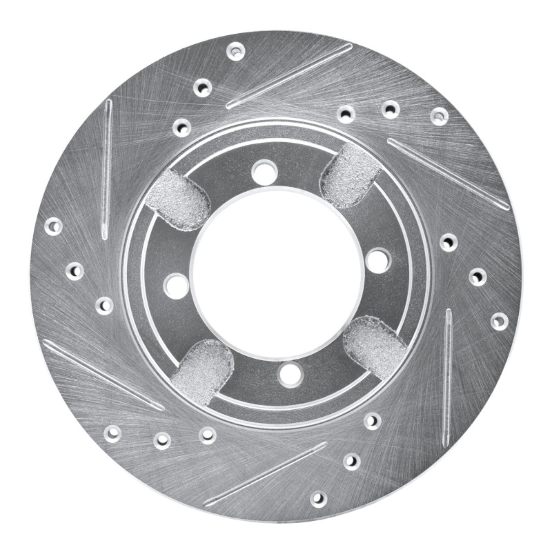 Picture of RNC Brake Rotor - Drill & Slot - R1 91-92 Mitsubishi Mirage Front Left Drilled & Slotted Silver Brake Rotor rnc631-72020L