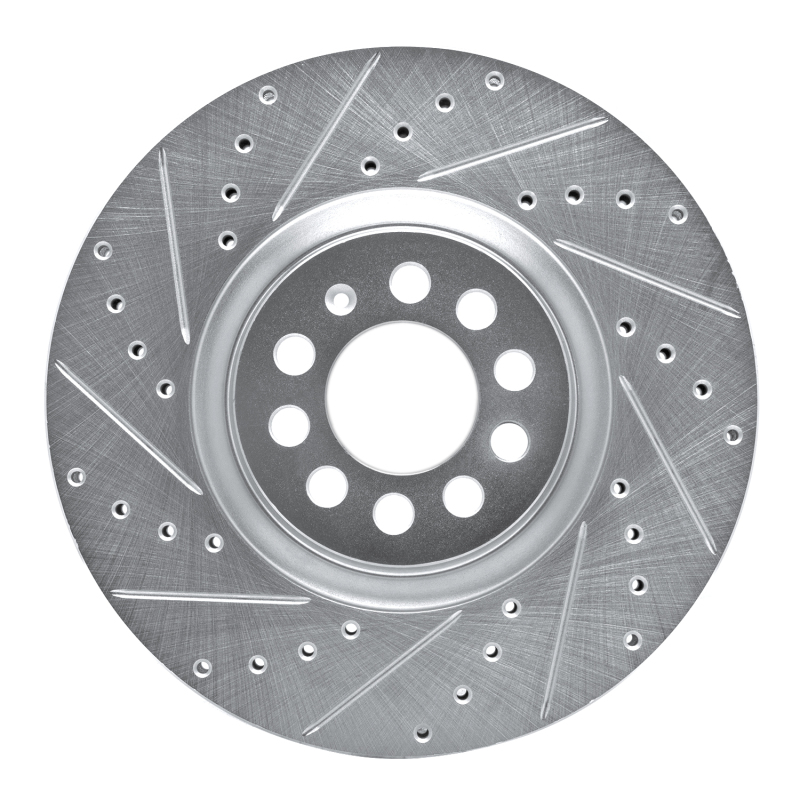 Picture of RNC Brake Rotor - Drill & Slot - R1 00-06 Audi TT Front Left Drilled & Slotted Silver Brake Rotor rnc631-74021L