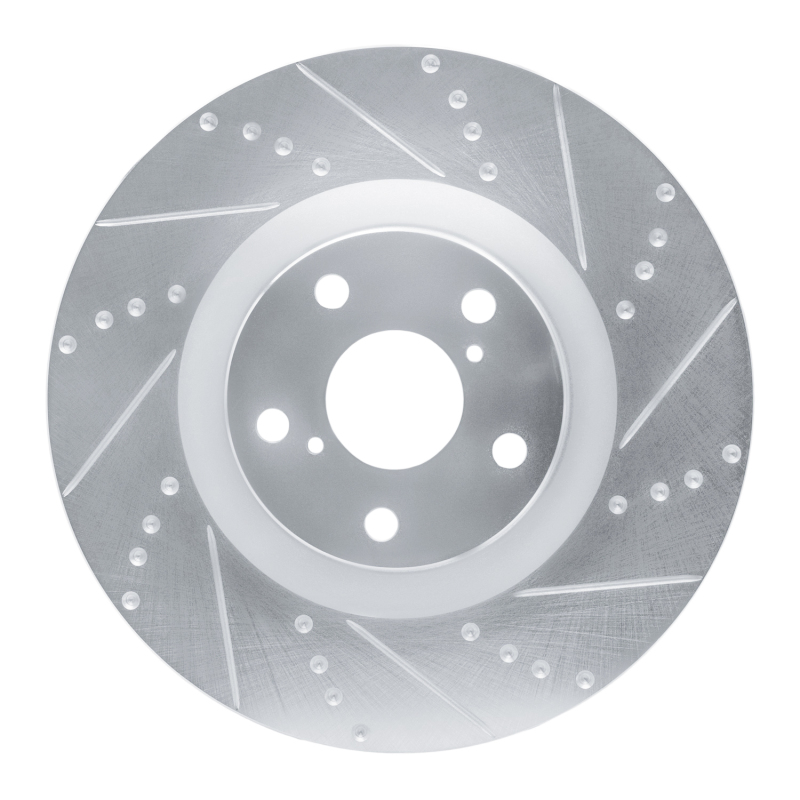 Picture of RNC Brake Rotor - Drill & Slot - R1 09-11 Lexus IS350 Left Front Drilled & Slotted Silver Brake Rotor rnc631-75027D