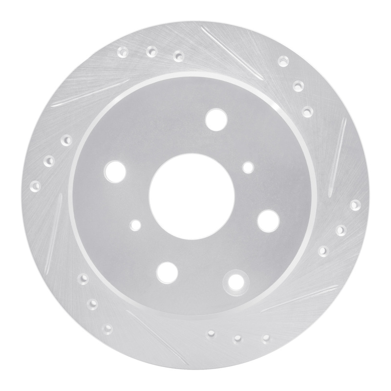 Picture of RNC Brake Rotor - Drill & Slot - R1 82-85 Toyota Celica Rear Right Drilled & Slotted Silver Brake Rotor rnc631-76014R
