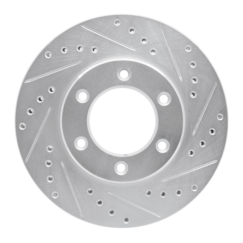 Picture of RNC Brake Rotor - Drill & Slot - R1 93-98 Toyota T100 Front Right Drilled & Slotted Silver Brake Rotor rnc631-76118R