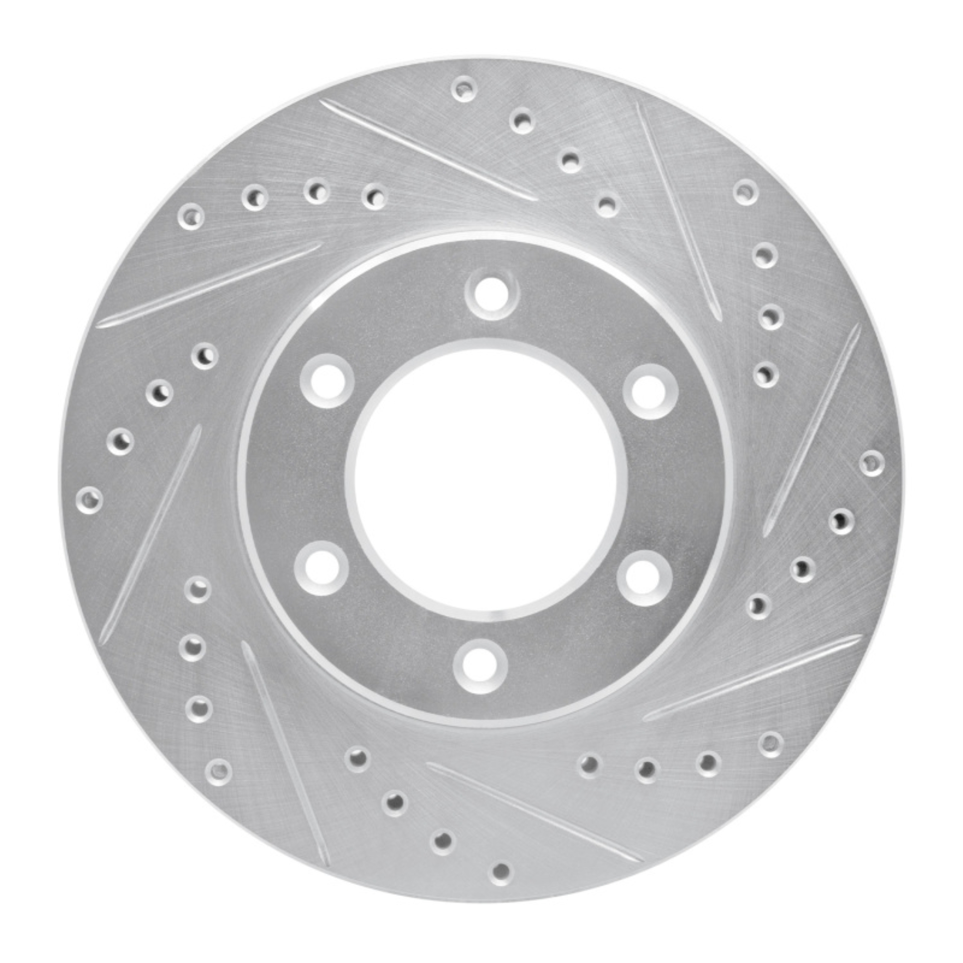 Picture of RNC Brake Rotor - Drill & Slot - R1 93-98 Toyota T100 Front Right Drilled & Slotted Silver Brake Rotor rnc631-76118R