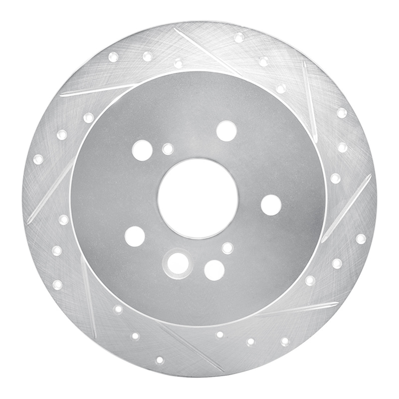 Picture of RNC Brake Rotor - Drill & Slot - R1 04-05 Toyota RAV4 Rear Right Drilled & Slotted Silver Brake Rotor rnc631-76132R