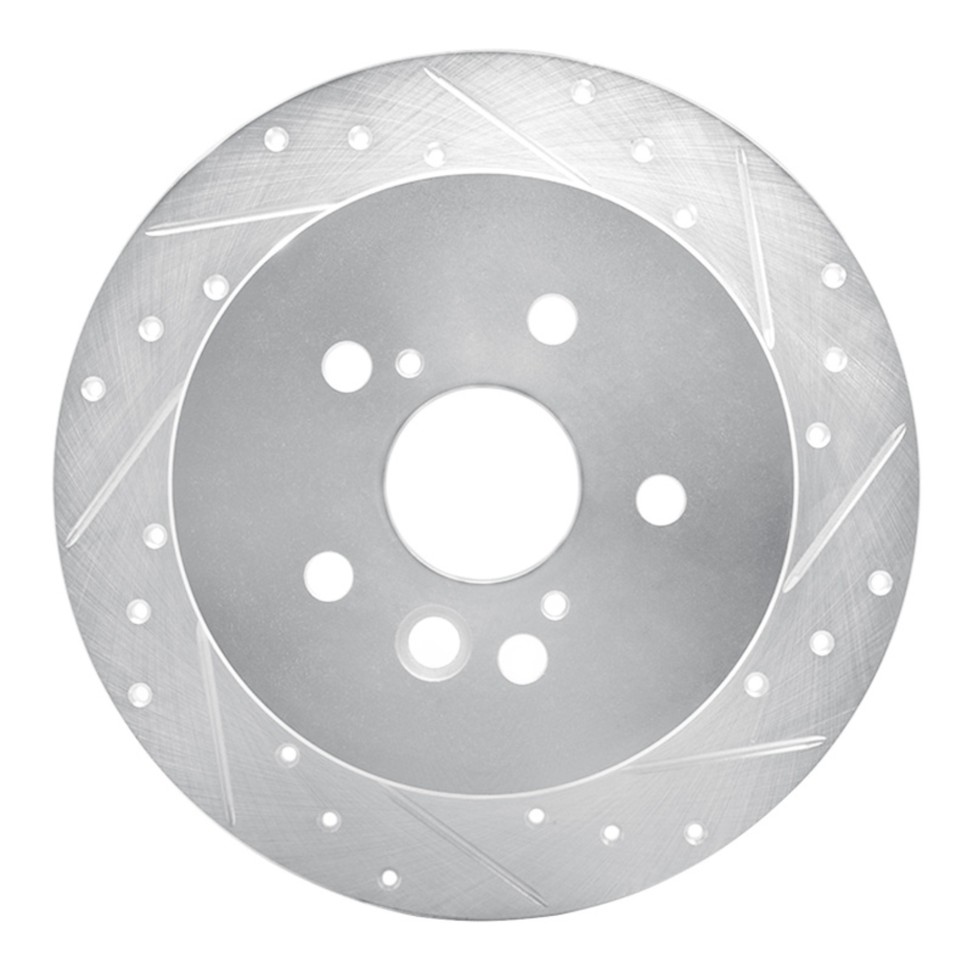 Picture of RNC Brake Rotor - Drill & Slot - R1 04-05 Toyota RAV4 Rear Right Drilled & Slotted Silver Brake Rotor rnc631-76132R