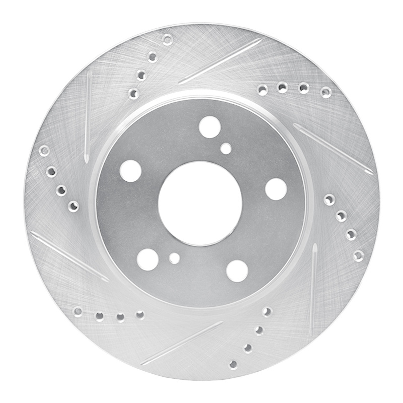 Picture of RNC Brake Rotor - Drill & Slot - R1 06-18 Lexus HS250H Front Left Drilled & Slotted Silver Brake Rotor rnc631-76135L