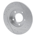 Picture of RNC Brake Rotor - Drill & Slot - R1 93-03 Ford Probe Rear Left Drilled & Slotted Silver Brake Rotor rnc631-80029L