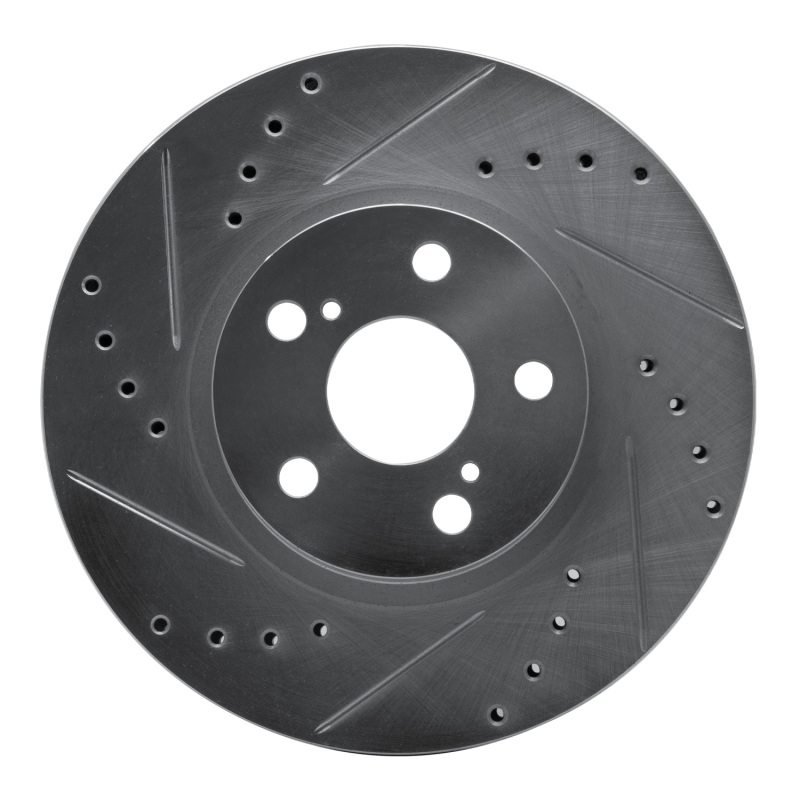 Picture of RNC Brake Rotor - Drill & Slot - R1 09-15 Toyota Corolla (Mexico) Front Left Drilled & Slotted Silver Brake Rotor rnc631-92009L