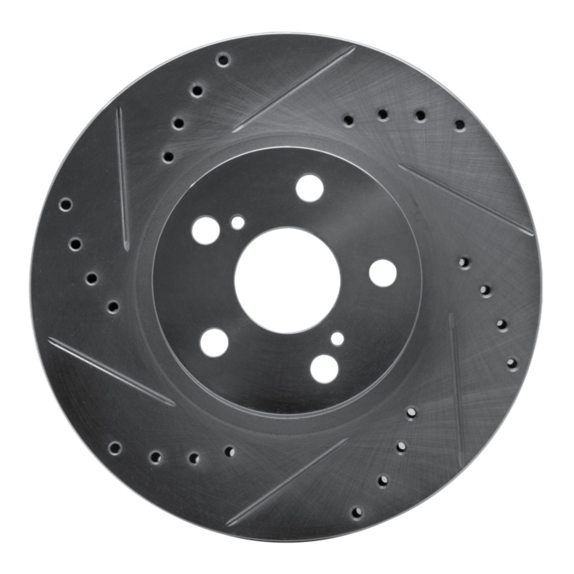 Picture of RNC Brake Rotor - Drill & Slot - R1 09-15 Toyota Corolla (Mexico) Front Left Drilled & Slotted Silver Brake Rotor rnc631-92009L
