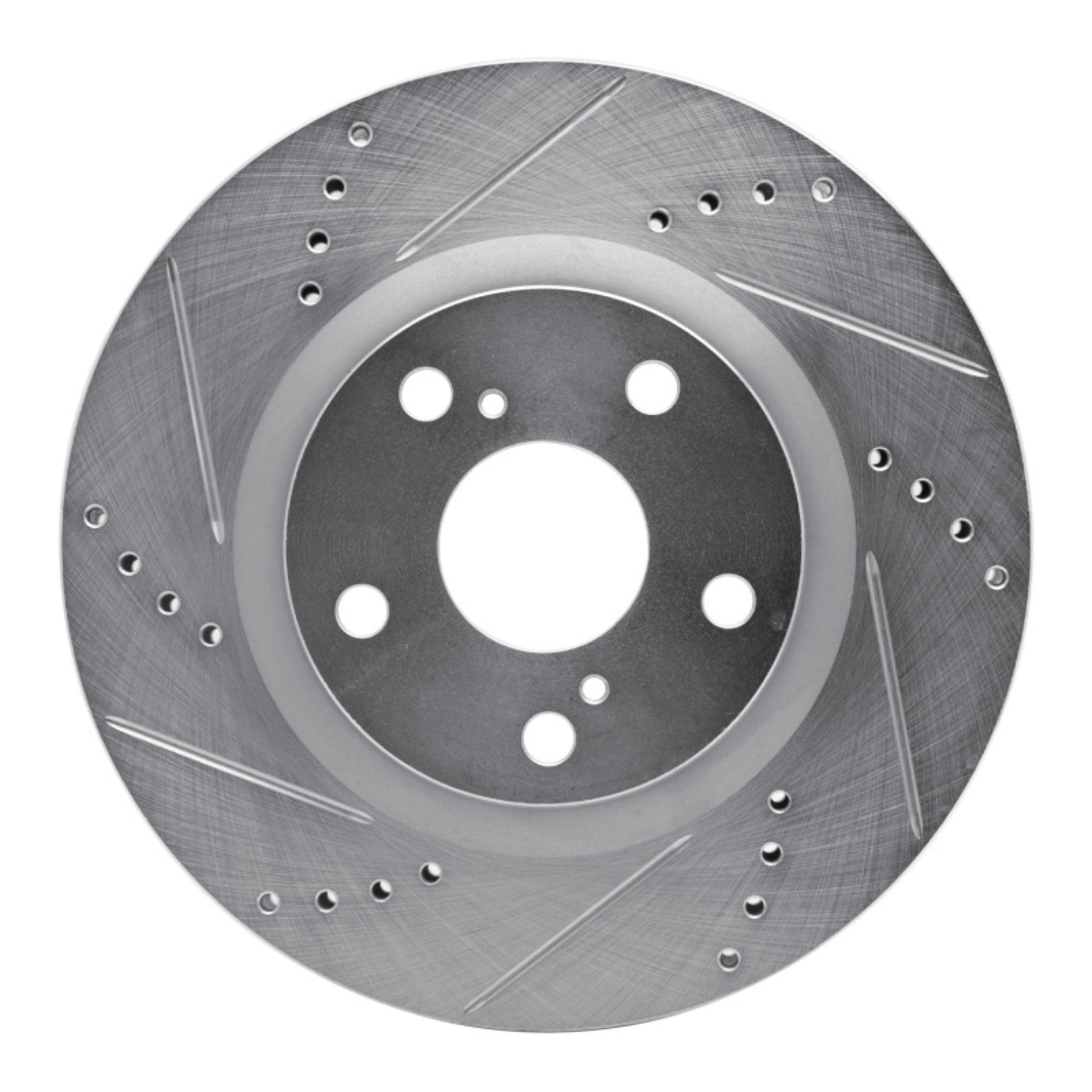 Picture of RNC Brake Rotor - Drill & Slot - R1 99-03 Renault SCENIC (Mexico) Front Left Drilled & Slotted Silver Brake Rotor rnc631-92082L