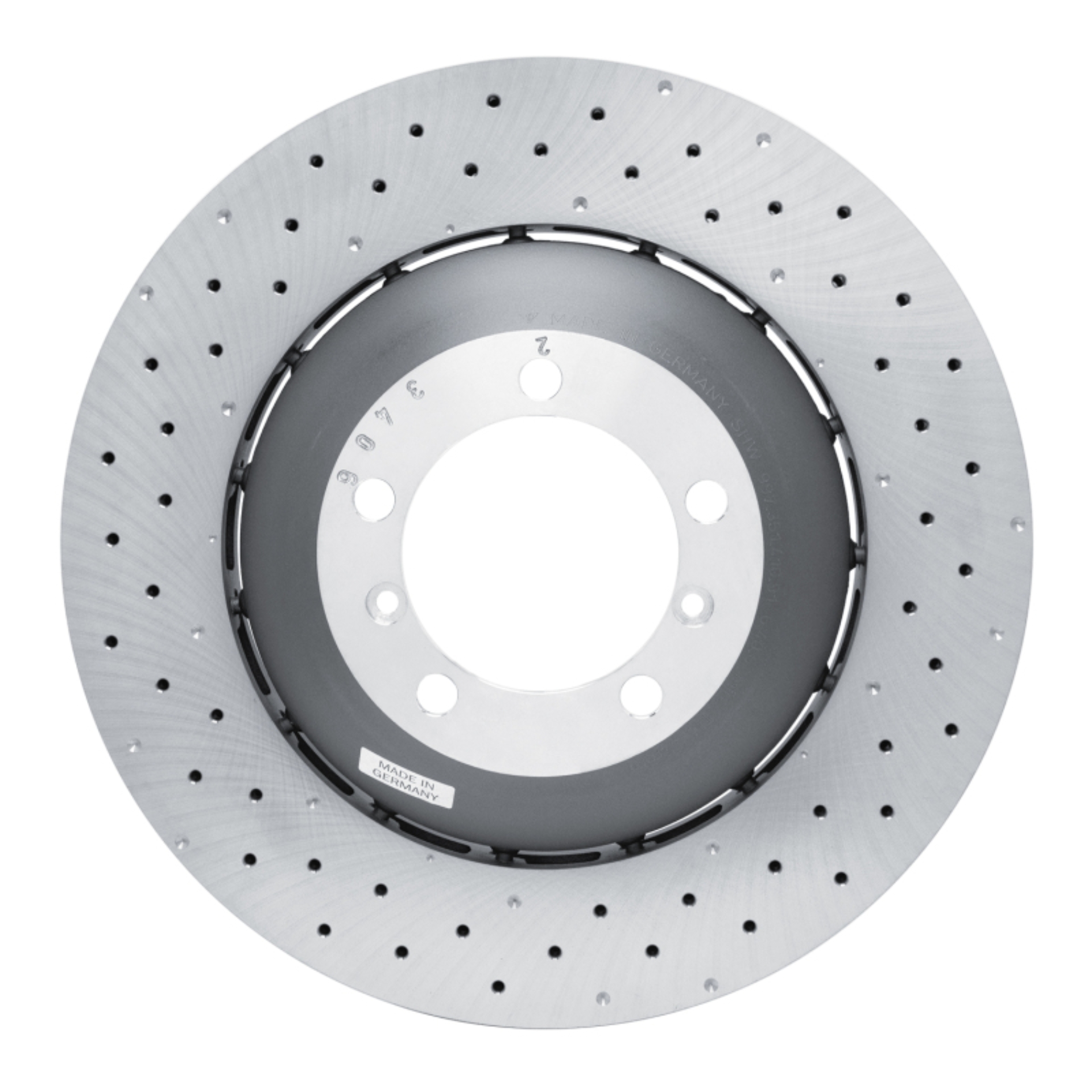Picture of DFC Geomet Coated Rotors - Drilled - DFC 10-11 Porsche 911 Right Front Drilled Hi-Carbon Alloy Geomet Coated Rotor dfc920-02058DA
