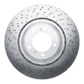 Picture of DFC Geomet Coated Rotors - Drilled - DFC 15-17 Porsche 911 Left Front Drilled Hi-Carbon Alloy Geomet Coated Rotor dfc920-02077DA