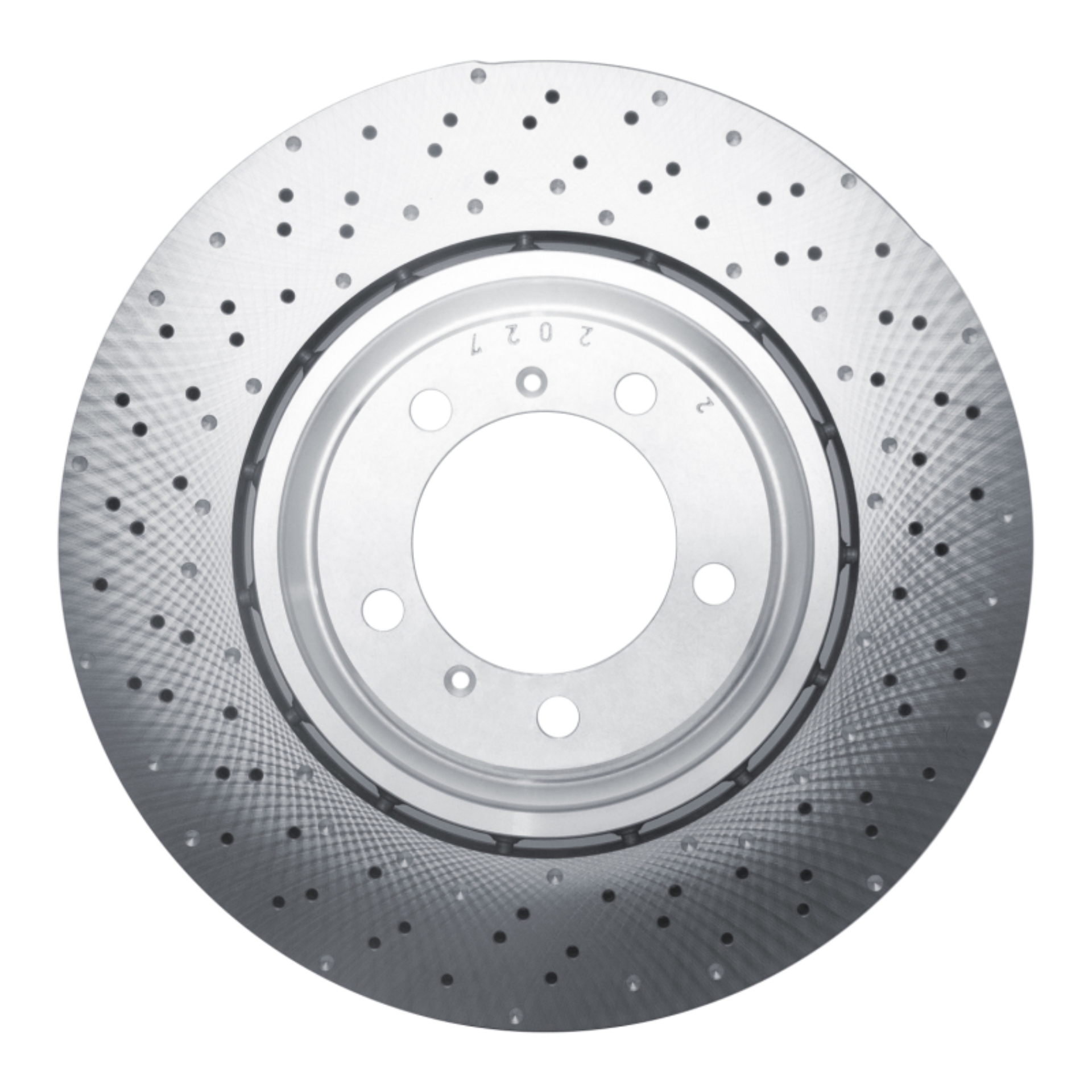 Picture of DFC Geomet Coated Rotors - Drilled - DFC 15-17 Porsche 911 Left Front Drilled Hi-Carbon Alloy Geomet Coated Rotor dfc920-02077DA