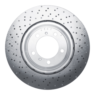 Picture of DFC Geomet Coated Rotors - Drilled - DFC 15-17 Porsche 911 Left Front Drilled Hi-Carbon Alloy Geomet Coated Rotor dfc920-02077DA