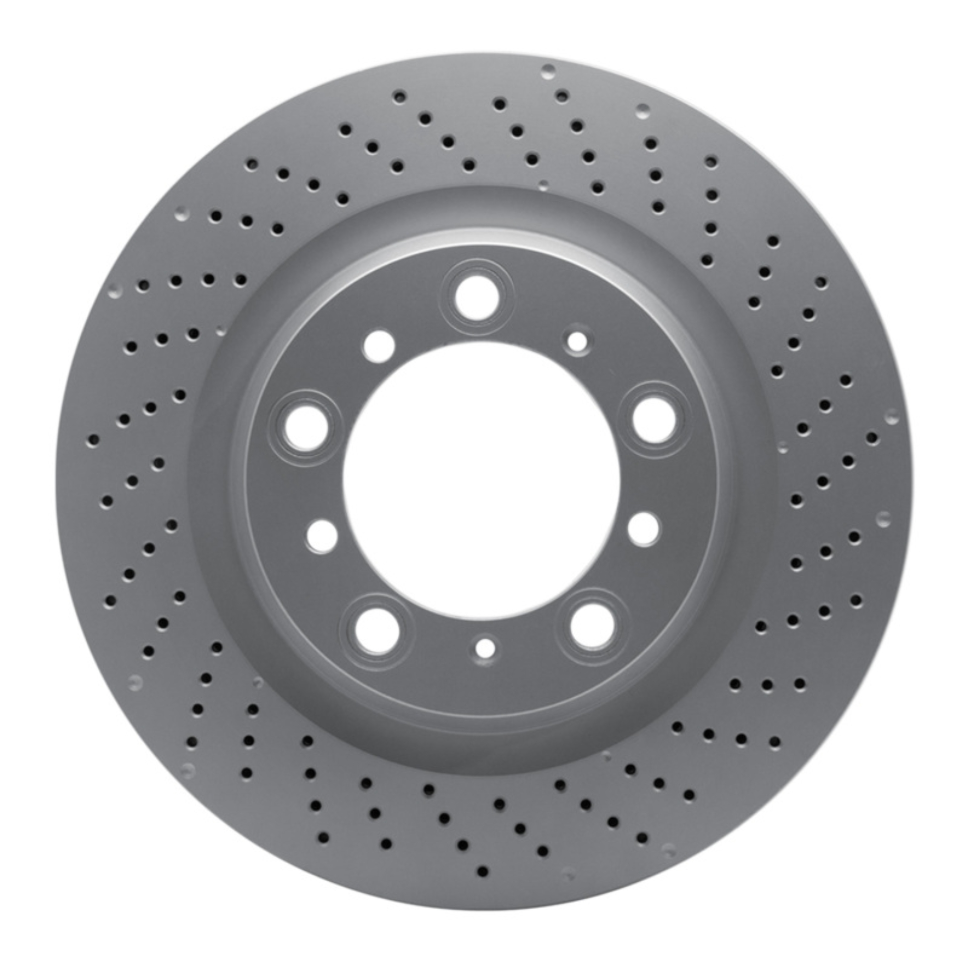 Picture of DFC Geomet Coated Rotors - Drilled - DFC 16-23 Porsche 718 Cayman Right Rear Drilled Hi-Carbon Alloy Geomet Coated Rotor dfc920-02109D