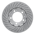 Picture of DFC Geomet Coated Rotors - Drilled - DFC 94-98 Porsche 911 Left Front Drilled Hi-Carbon Alloy Geomet Coated Rotor dfc920-02117D
