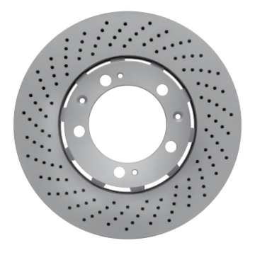 Picture of DFC Geomet Coated Rotors - Drilled - DFC 94-98 Porsche 911 Left Front Drilled Hi-Carbon Alloy Geomet Coated Rotor dfc920-02117D