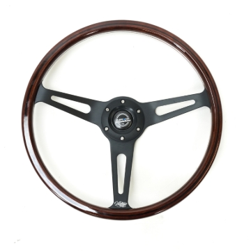 Picture of NRG Steering Wheels - Reinforc - NRG Classic Vintage Wheel (380mm) 3 Spoke Center 1in Deep Dish nrgRST-380BK-W-B