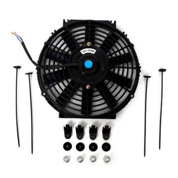 Picture of BX Slim Fans - BLOX Racing Electric Slim Fan - 10in 120W - Straight Blade Black - V2 bloBXCC-00001-BK-V2