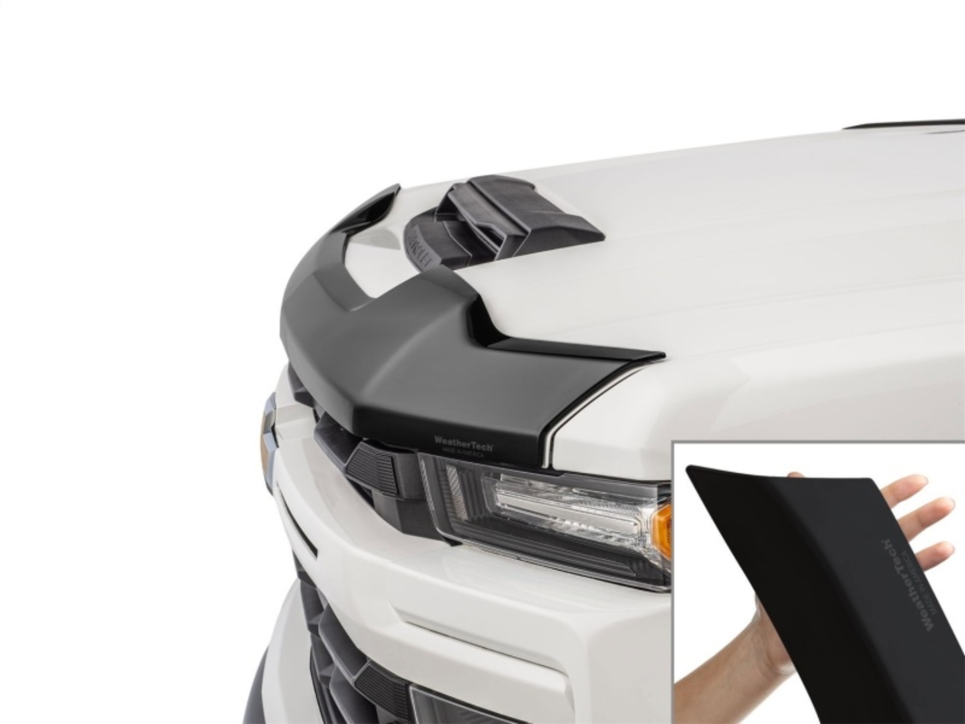 Picture of WeatherTech 20-26 Chevy Silverado 2500HD/3500HD Hood Hood Skin Protector - Matte Black