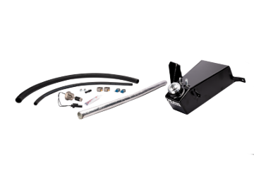 Picture of Fleece Performance 19-24 Ram 2500-3500 Cummins 6.7L Aluminum Replacement Coolant Tank (Black)