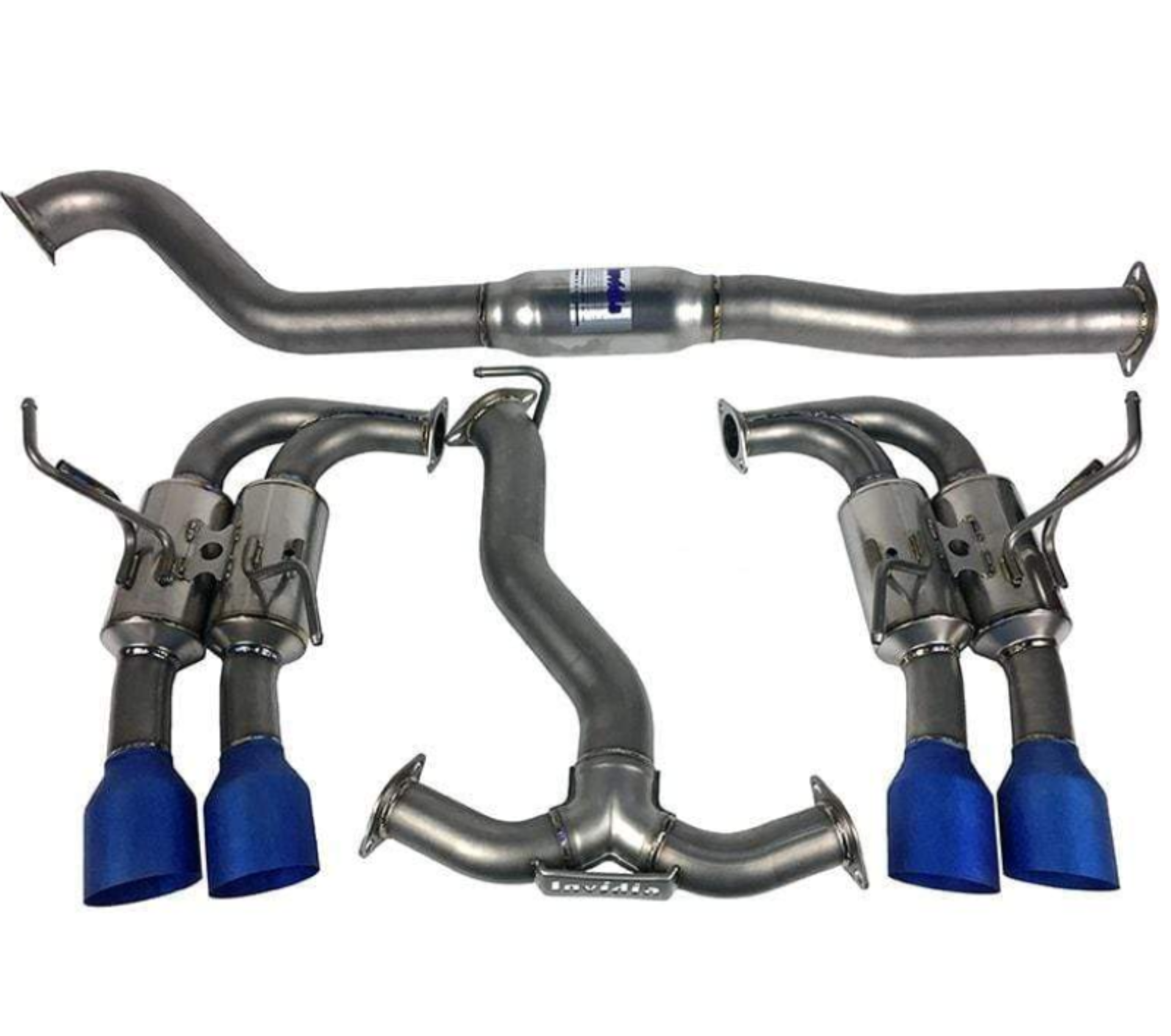 Picture of Invidia 11-14 WRX/STi Gemini 80mm Full Titanium 101mm Quad Tip Cat-Back Exhaust