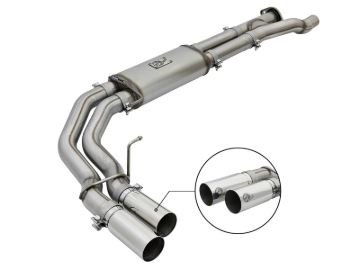 Picture of aFe POWER Rebel Series 3in 409 SS Cat Back Exhaust w/ Polished Tips 17 Ford F-150 Raptor V6-3.5L