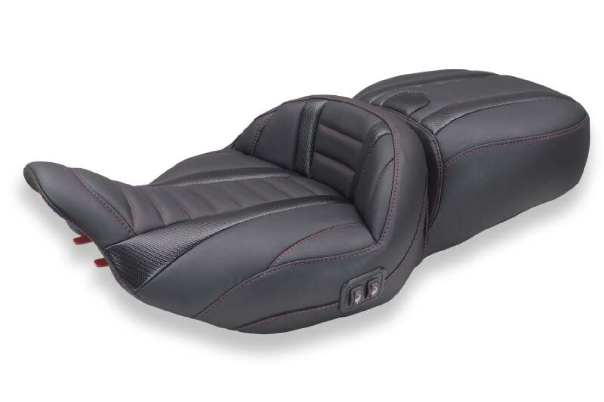 Picture of Mustang 23-26 Harley CVO Road Glide, Street Glide, Heated Deluxe ST 1pc 2Up Blk w/ D Cherry Thread