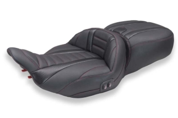 Picture of Mustang 23-26 Harley CVO Road Glide, Street Glide, Heated Deluxe ST 1pc 2Up Blk w/ D Cherry Thread
