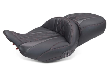 Picture of Mustang 23-26 Harley CVO Road Glide Street Glide Heated Deluxe Diamond ST 1pc 2Up Blk w/Bea Thread