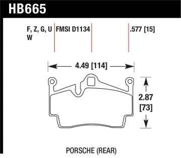 Picture of Hawk 2012-2015 Porsche Boxster DTC-60 Race Rear Brake Pads