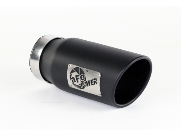 Picture of aFe Power Diesel Exhaust Tip Black- 4 in In x 5 out X 12 in Long Bolt On (Right)